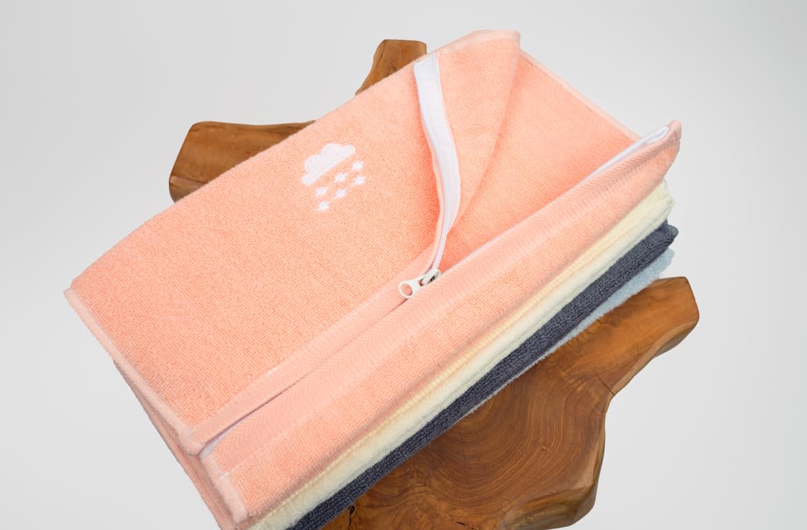 ZipTowel - Laundry Reducing,  100% Cotton Hand Towel, Unique Zipper Design